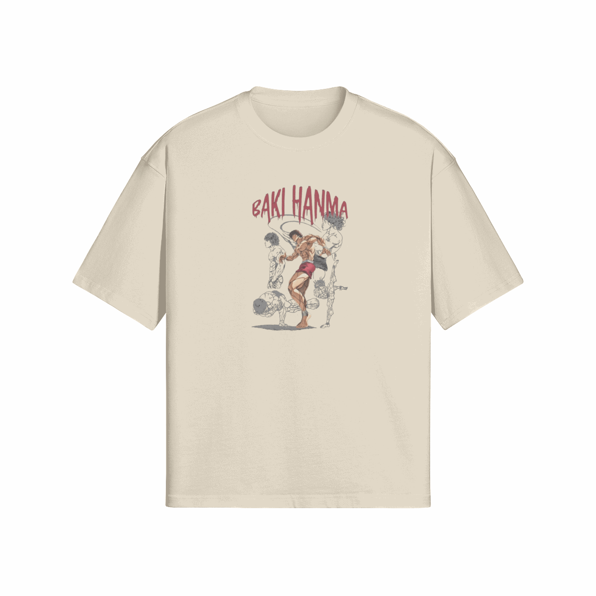 Baki Hanma Silhouette x Baki - Premium Oversized T-Shirt (Front)