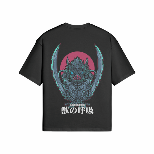 Beast breathing x Demon Slayer - Premium Oversized T-Shirt (Front&Back