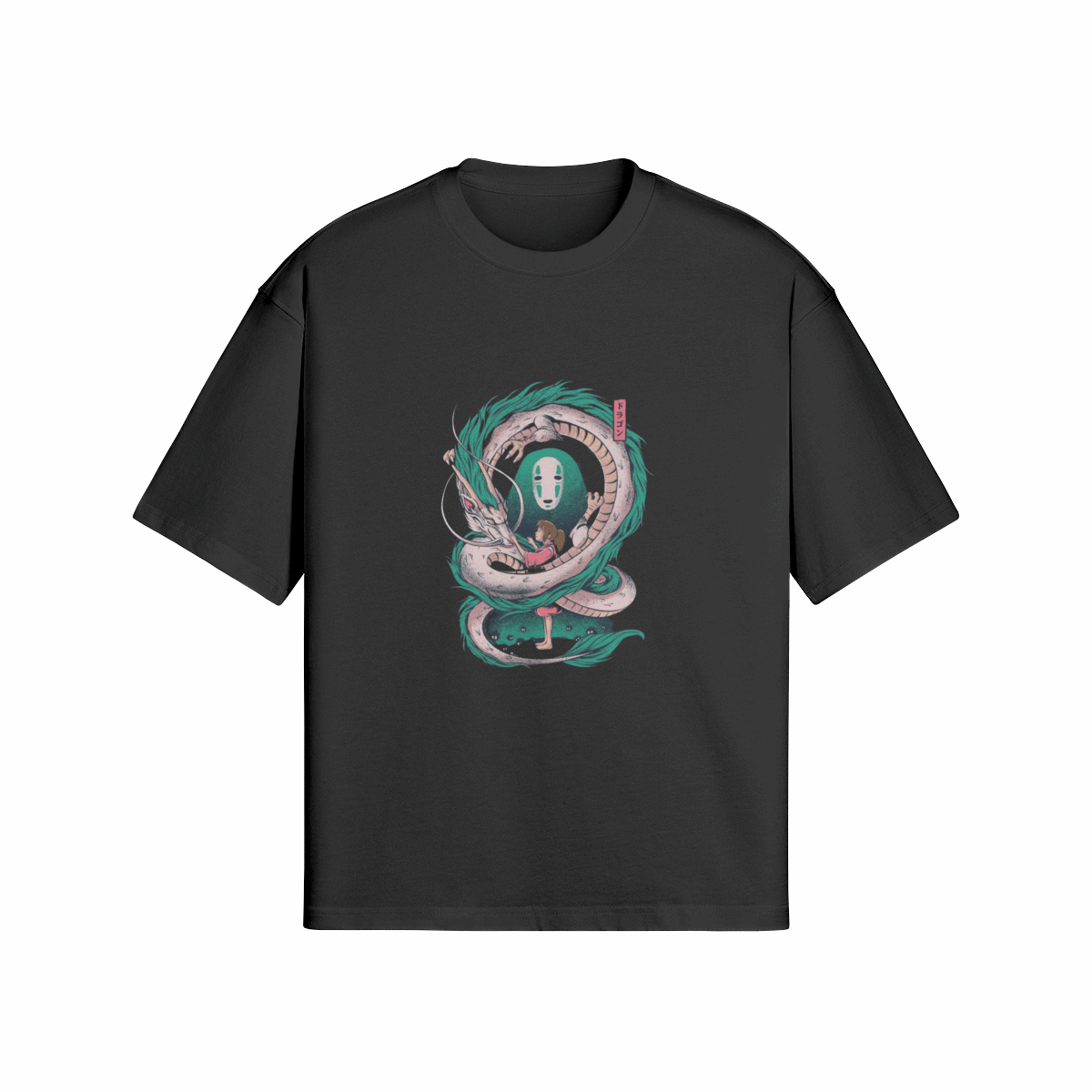 Chihiro Haku NoFace x Ghibli Studios - Premium Oversized T-Shirt (Front