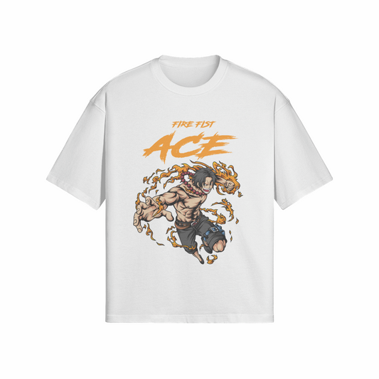 Fire Fist Ace x One Piece - Premium Oversized T-Shirt (Front)