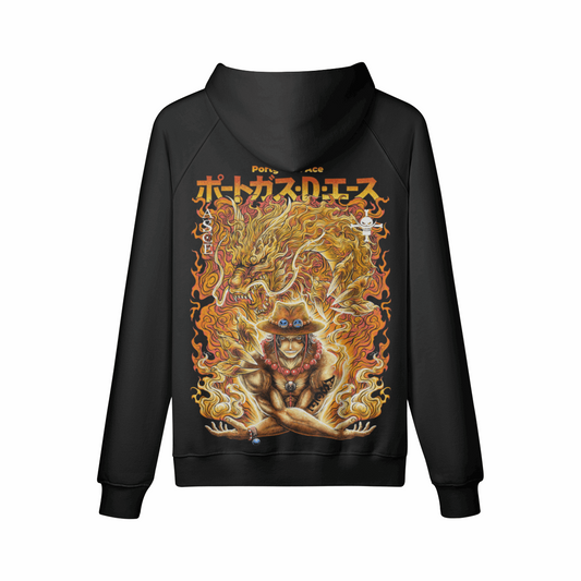 Flame Dragon x One Piece - Oversized Hoodie (Front & Back)