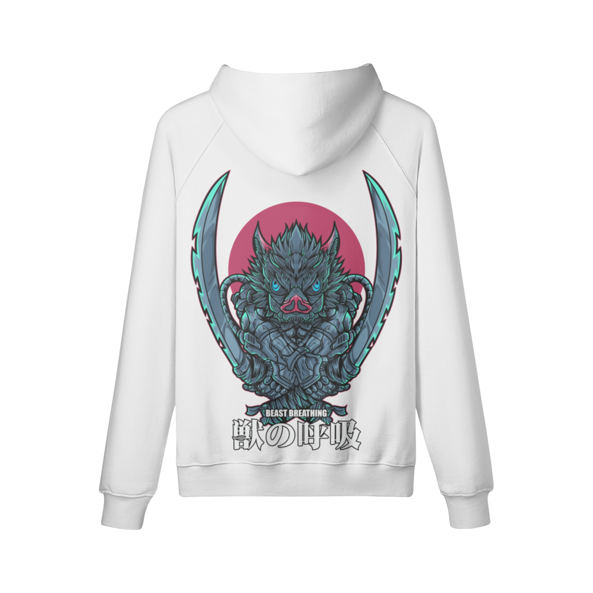 Beast Breathing White x Hoodie (Front & Back)